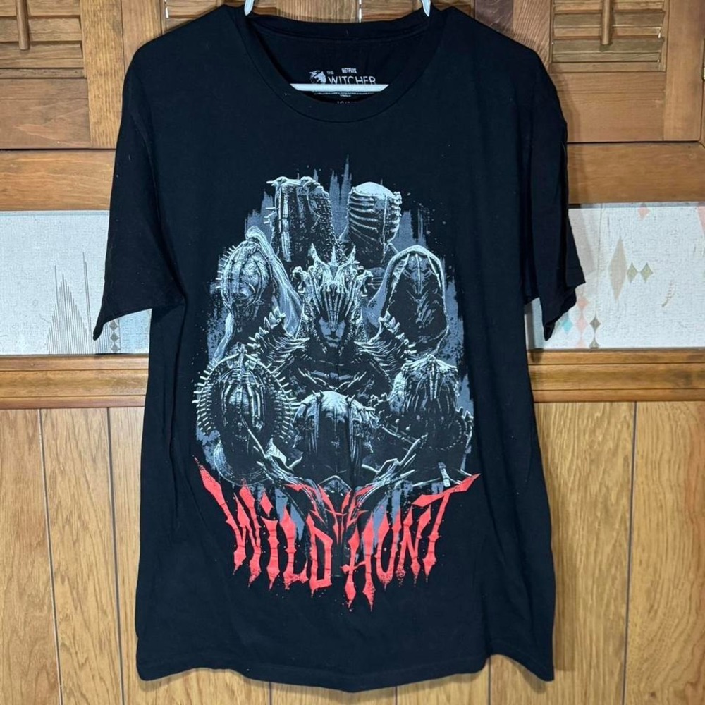 Black & red Wild‎ Hunt The Witcher cotton tee Size Large